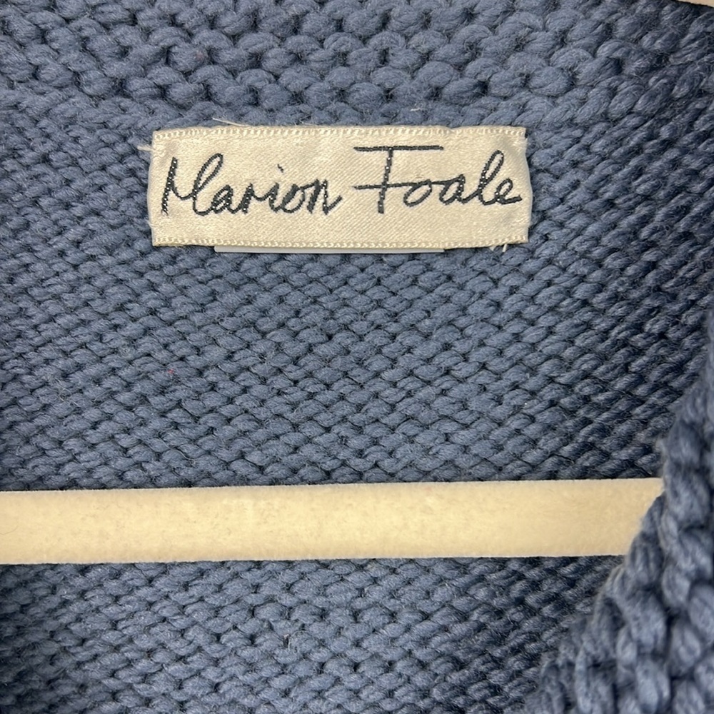 Marion Foale Knitwear 100% wool made in England knit cardigan sweater - Picture 4 of 9
